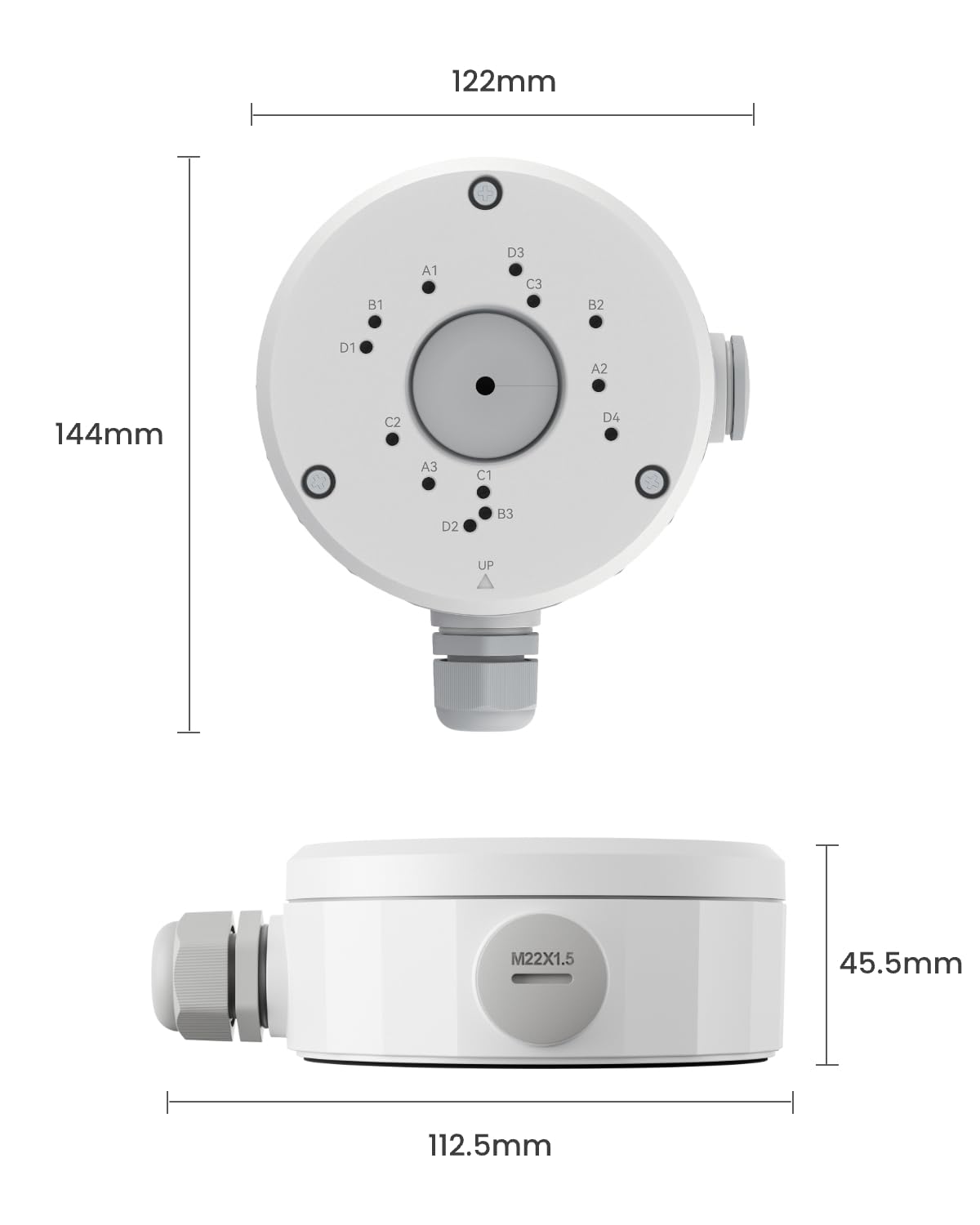 Reolink Anschlussdose RLA-JBS1, nur kompatibel mit Bullet IP Kameras, RLC-510A, RLC-810A, RLC-811A, RLC-1212A, RLC-510WA, RLC-810WA, RLC-811WA, Duo Serie