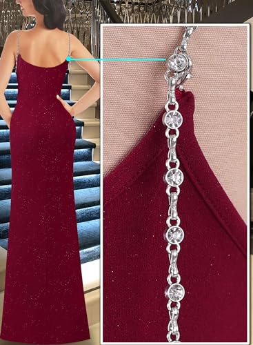 Image of VFSHOW Womens Sexy Formal Ruched Fitted High Slit Bodycon Maxi Dress Spaghetti Strap Sweetheart Cocktail Prom Evening Gown