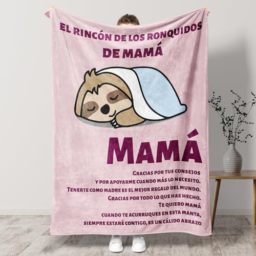 KAAYEE Regalo Dia de la Madre, Manta Regalo Mama Cumpleaños, Regalos para Mama Desde Hijas e Hijo, Regalos Mama Navideños Acción de Gracias, 130 * 150 cm (Mamá)