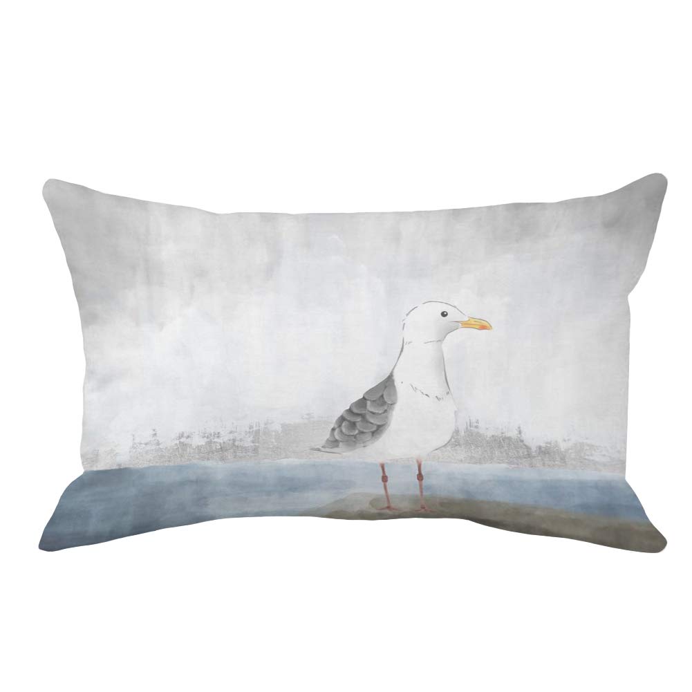 Fukeen Animal Throw Pillow Covers Super Soft Wildlife Goose Decorative Waist Lumbar Pillow Cases Cushion Cover Home Sofa Car Decor Rectangle 12x20 Inches Pillow Shams, Grey White