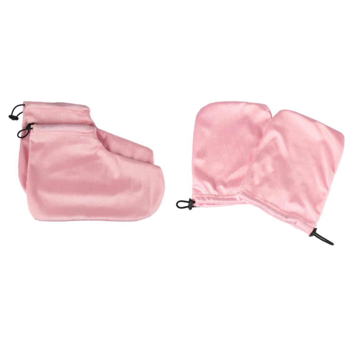 Didiseaon 6 Pares Set de Guantes y Cubre Pies para Parafina Felpa Rosa
