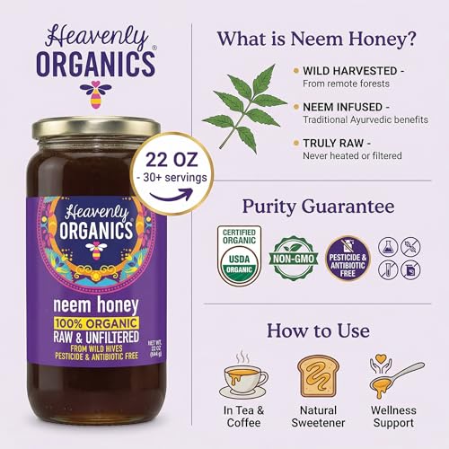 Honey Neem 22oz Botella Pack de 2 Miel Orgánica miniatura 5