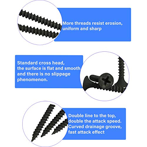 image for GVAKMM #6 Fine Thread Drywall Screw,7 Sizes Wood Screws Assortment Set