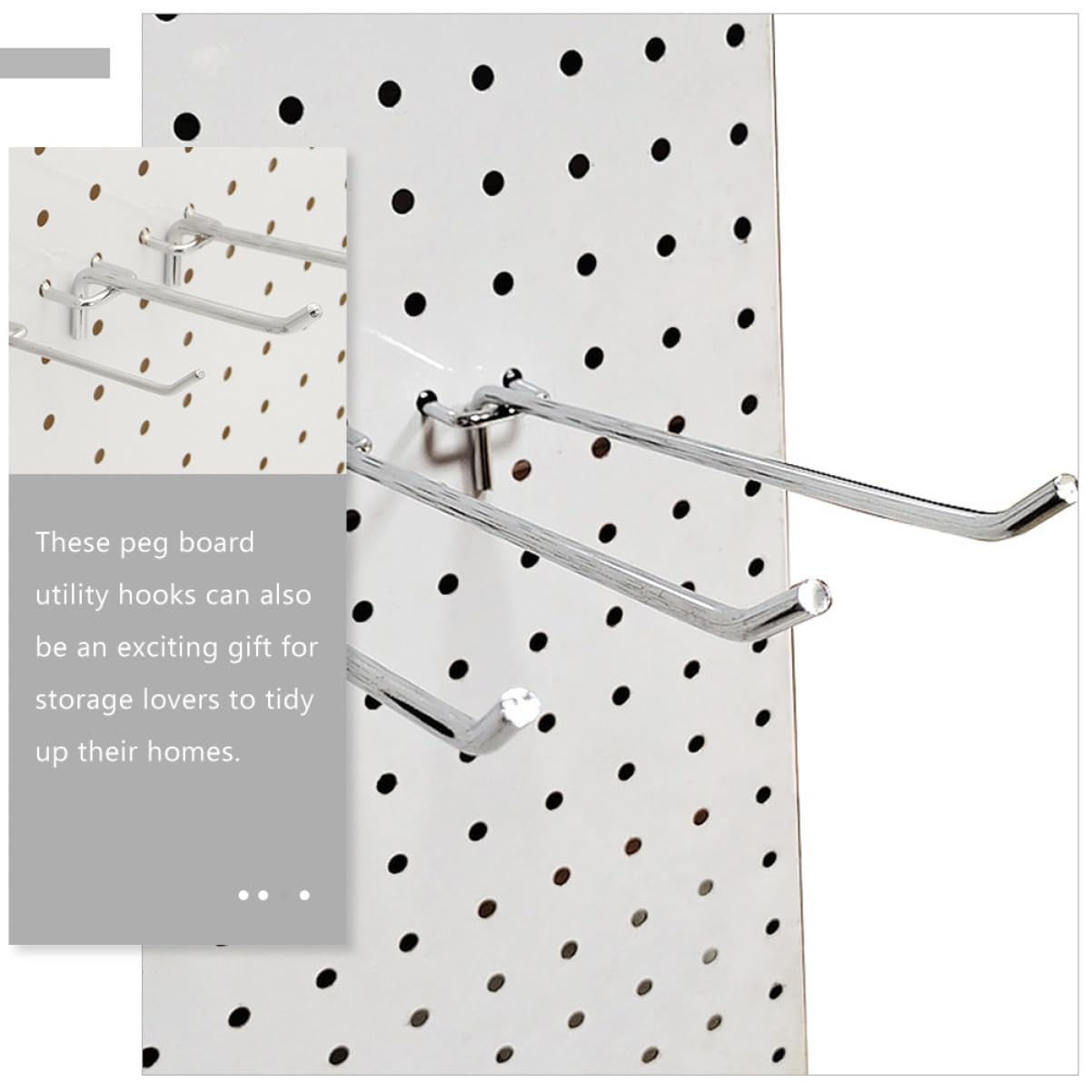 KICHOUSE Peg Board Holders 20 Iron Pegboard Hooks Strong and Sturdy for Tool Hanging Garage Workplace