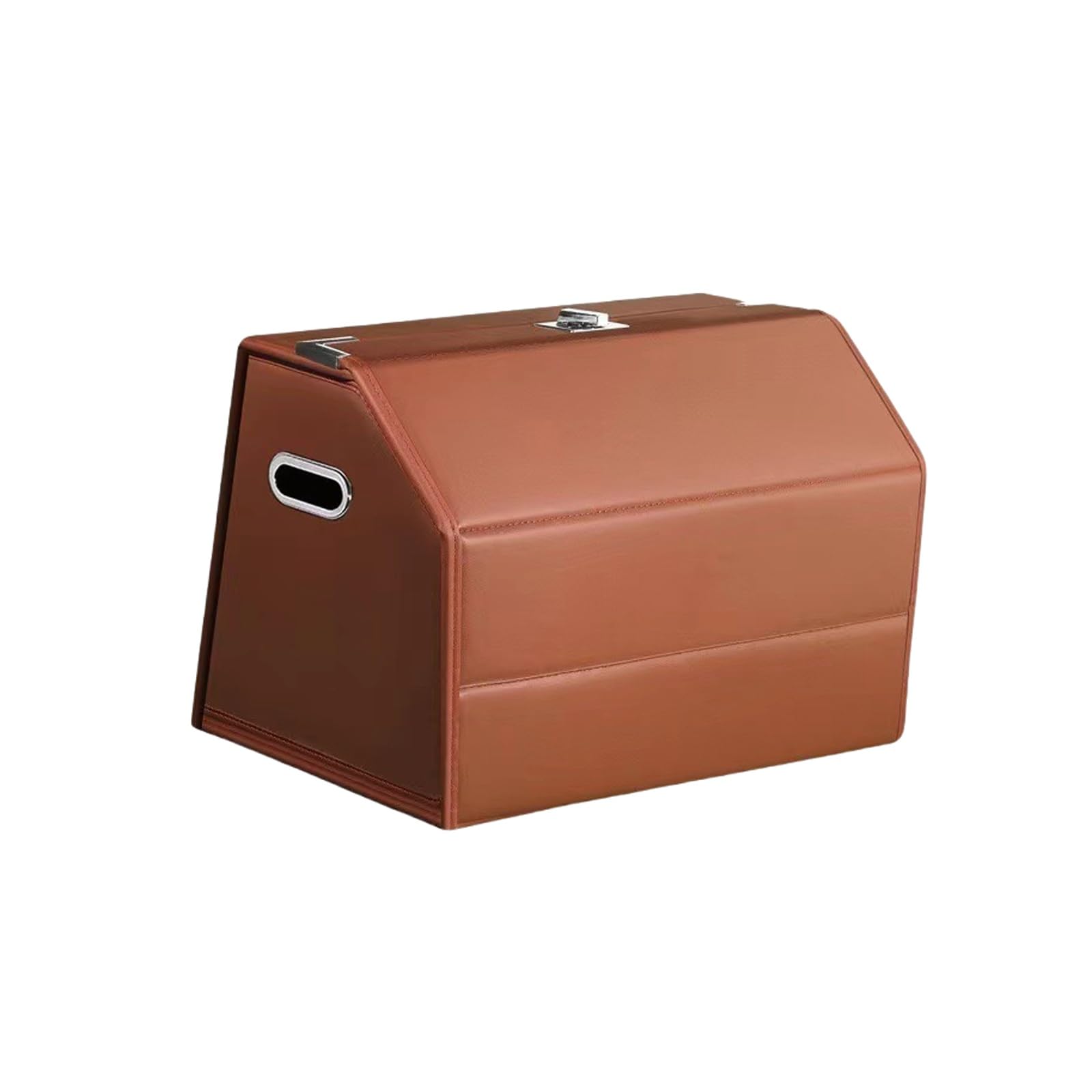 Dfrywdgsey Brown Pu Leather Multipurpose Collapsible Car Trunk Storage Organizer(Brown)