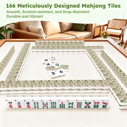 Set Americano de Mahjong con 166 Fichas Acrílicas y Bolsa miniatura 7