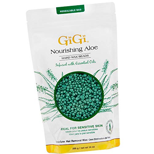 GiGi Nourishing Aloe Hard Wax Beads for Hair Removal, 14 oz bag