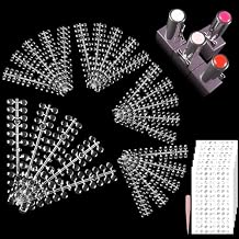 Allstarry Nail Swatches, 600Pcs Nail Polish Swatch Dots Round Nail Color Swatches Clear Transparent Nail Polish Display Nail Sample Swatches for Gel Polish Nail Art Practice Tips Swatch Book