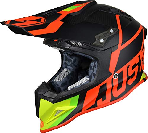JUST1 just J12 Casco Rosso-Lime, Taglia M