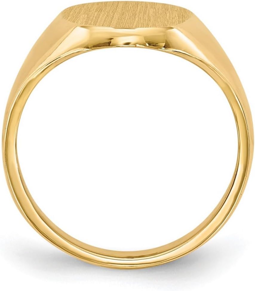 JewelryWeb 14k Yellow Gold Solid Back Signet Ring Size 6 Ring for Women - Image 3
