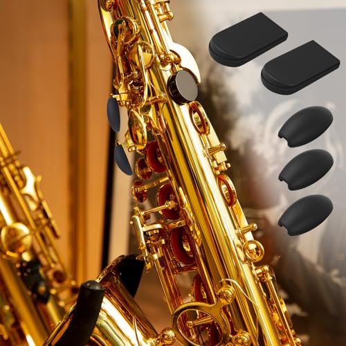 Image of 5PCS Saxophone Rubber Thumb Rest and Palm Key Risers, Black Silicone Finger Protector for Alto Tenor Soprano Sax Accessories