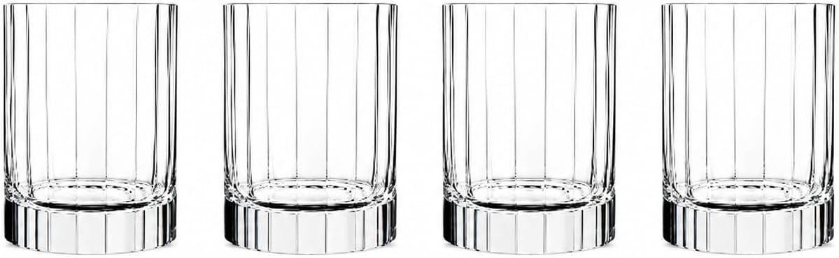 Luigi Bormioli Bach 11.25 oz Double Old Fashioned Glasses - Set of 4 Durable Lead-Free SON.hyx Crystal Drinkware, Titanium Reinforced, Made in Italy, Dishwasher Safe Bar Glassware