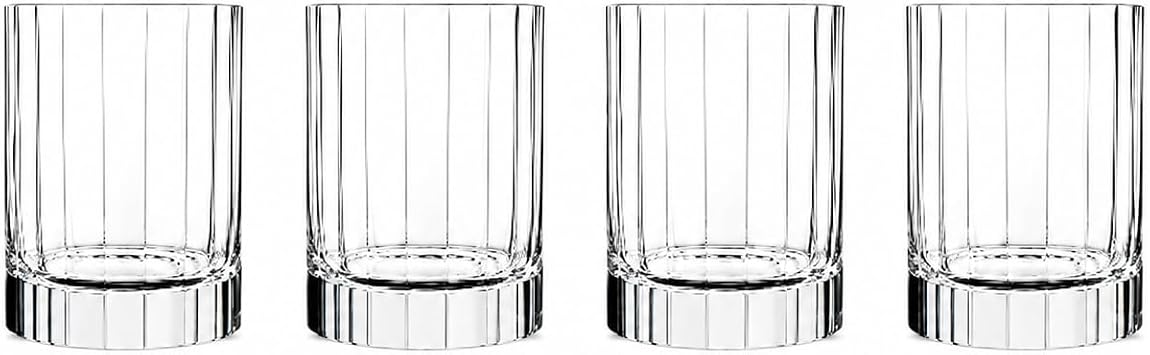 Luigi Bormioli Bach 11.25 oz Double Old Fashioned Glasses - Set of 4 Durable Lead-Free SON.hyx Crystal Drinkware, Titanium Reinforced, Made in Italy, Dishwasher Safe Bar Glassware
