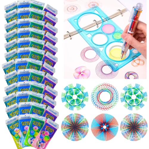 Image of Scale for Kids Birthday Return Gift (Pack of 48), Kids Return Gift, Design Ruler for Boys and Girls, Spirograph, Art Craft, Stationery (Pack of 48), Multicolor