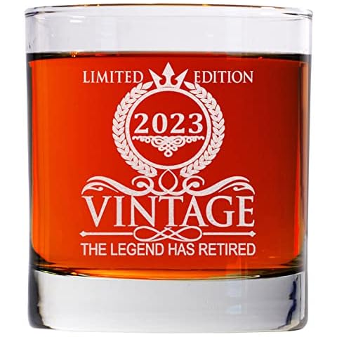 CARVELITA The Legend Has Retired 2023 Limited Editions 11oz Whiskey Glass - Funny Retirement Gifts For Men - Retired Gifts For Women - Happy Retirement Gifts - Retirement Party Decorations For Men Cover