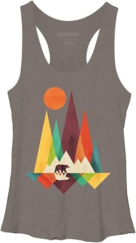 Design By Humans Camiseta sin mangas para mujer Mountain Bear by radiomode Racerback - -