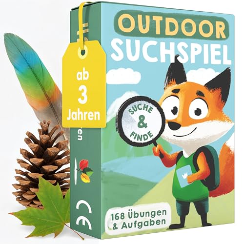 TWIVEE - Schatzsuchekarten - Finde es Suchspiel - Gefunden Outdoor Suchspiel Kinder - Spiele ab 3, 4, 5, 6, 7, 8, 9 Jahren - Entdeckerkarten - Natur - Schatzsuche - Spielzeug Junge & Mädchen