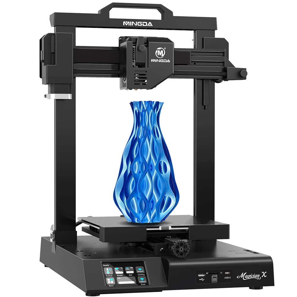 Mingda Upgrade Magician X 3D Printers, One Touch Smart Auto Leveling FDM 3D Printing Machine Printin