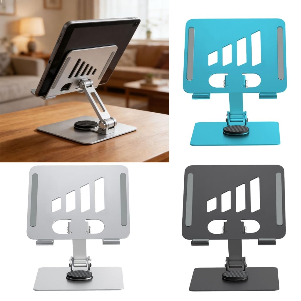 Regulowany stojak na laptopa z obrotową podstawą o 360 stopni, składany uchwyt na laptopa na biurko, ergonomiczny notebook komputerowy