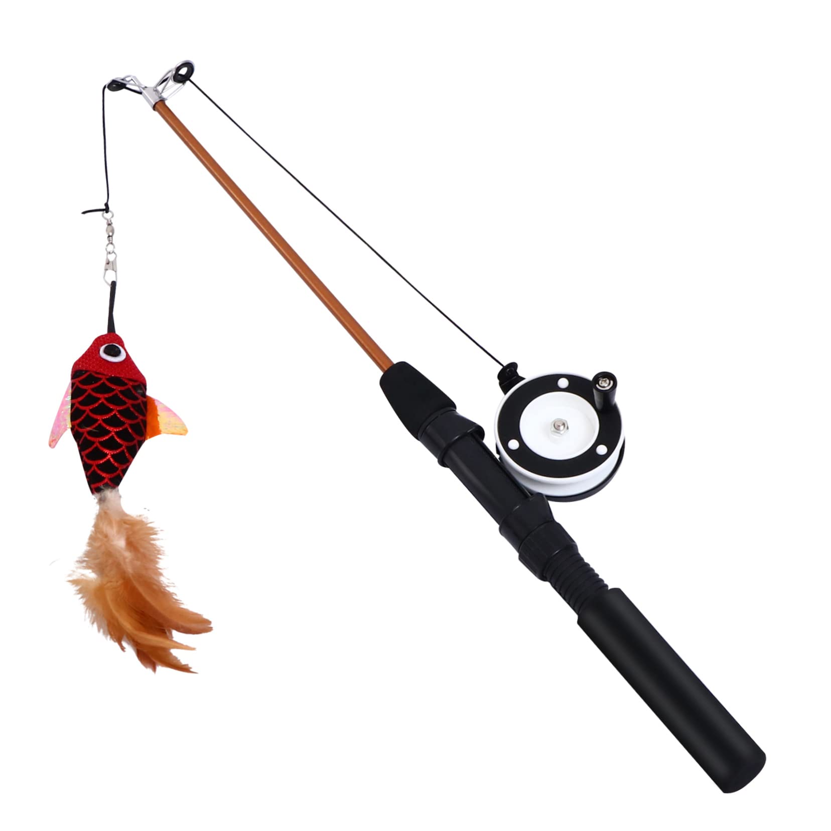 Interaktives Katzenspielzeug, Katzenminze-Stick, Fisch-Katzenspielzeug(Red)