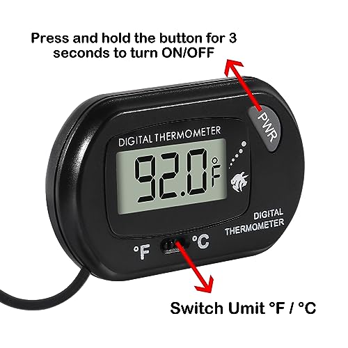Image of 20Pcs Aquarium Thermometer Fish Tank Thermometer Reptile Fahrenheit Terrarium Water Temperature Indicator Test Digital with LCD Display Fahrenheit /Celsius