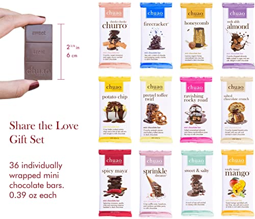 Chuao-Chocolatier-Share-the-Love-Assorted-Milk-and-Dark-Mini-Gourmet-Chocolate-Bars-Gift-Box-Sampler-For-Holiday-Birthday-Thank-You-Corporate-Gift-Baskets-36-Bars-039-oz-Each