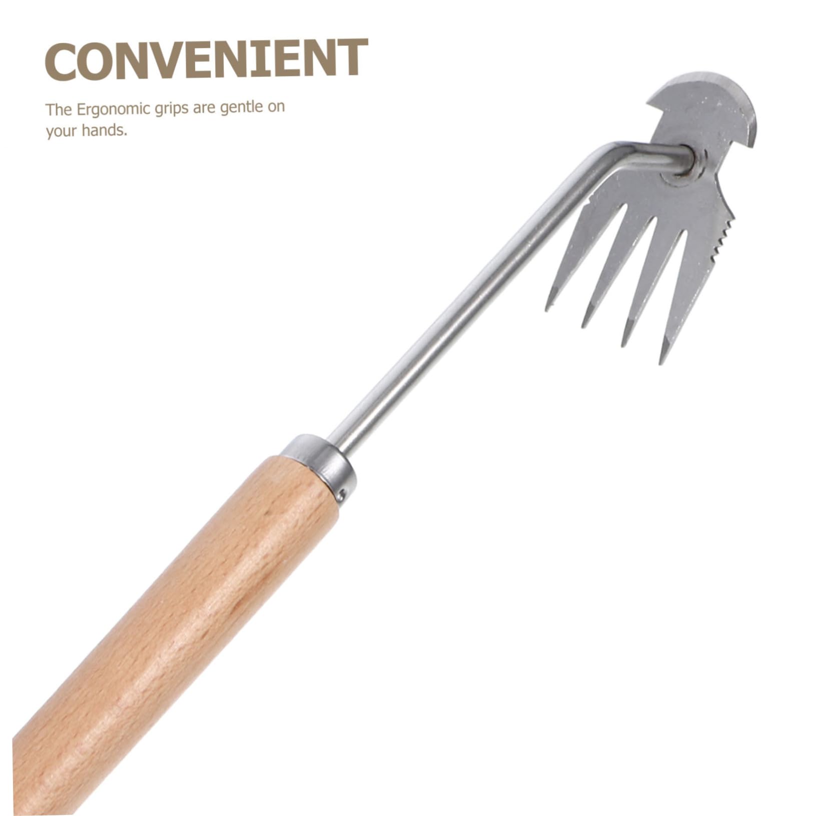 INOOMP 5stücke Gartenwerkzeug Zum Entfernen Von Unkraut Zahn Handweeder Aus Edelstahl Mit Ergonomischem Holzgriff Für Effektives Wurzeljäten Im Garten Und Dem Rasen
