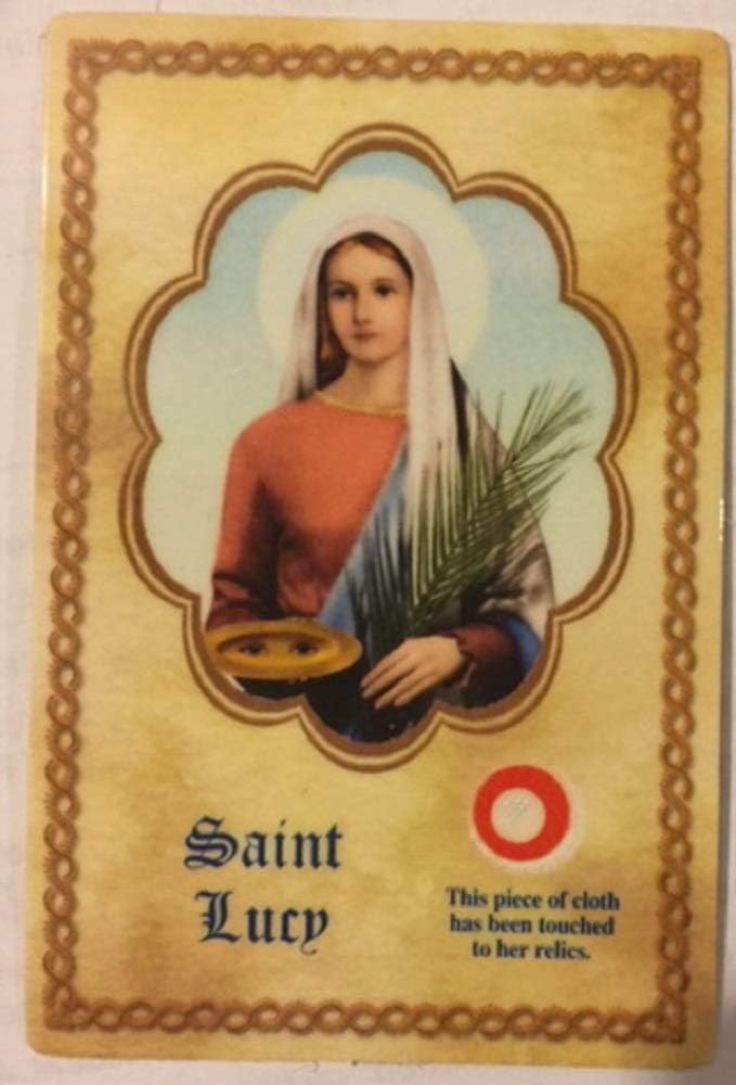 St. Lucy relic card (Patron saint for eye problems)