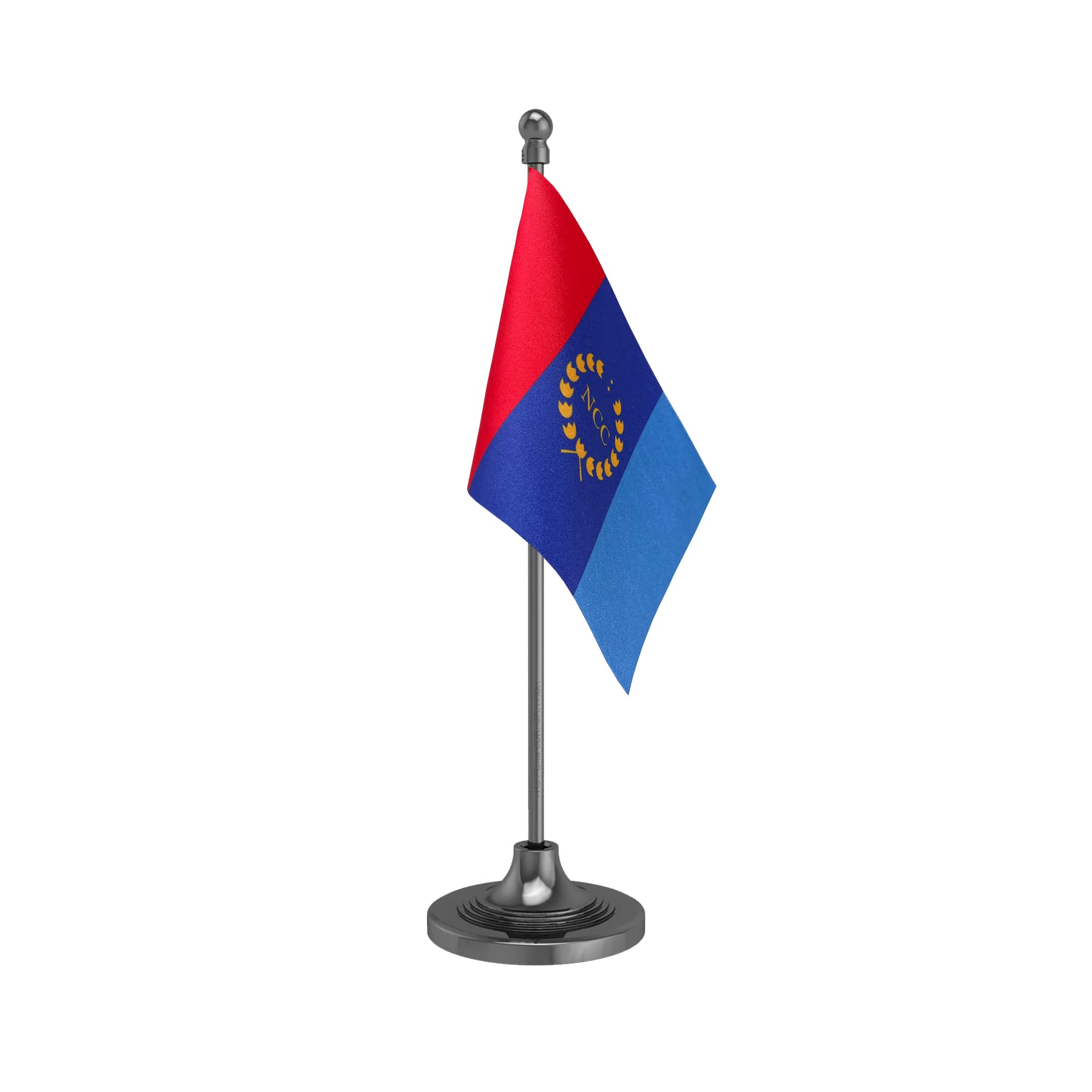 The Flag Corporation NCC National Cadet Corps Desk Flag 4in x 6in With A Plastic Dark Knight Grey Base-image-3