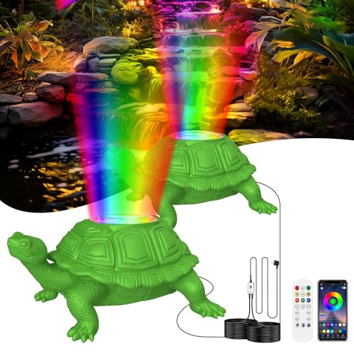 OSREE Teichbeleuchtung LED Unterwasser mit APP-Kontrolle, IP68 Wasserdicht Teichlampen Unterwasser mit 12V Transformator und Timer, 6W Teich...