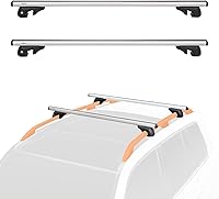 Amazon Basics 52-Inch Cross Rail Roof Rack for Raised Side Rails - 165 lbs Capacity, Anti-Theft Lock, Easy Install, Fits RAV4, Escape, Rogue (Pack of 2)
