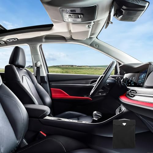 Papelera para coche de cuero con luz LED para colgar 5