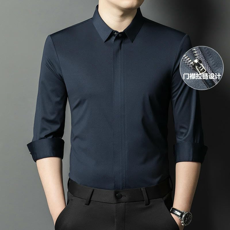 Camisa informal de seda de hielo para noches de verano y oficina 4