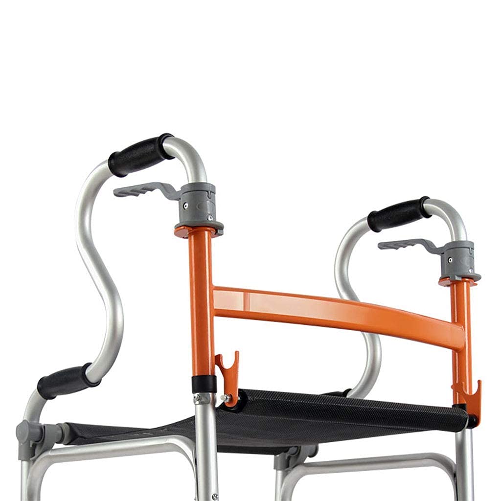 Andadores para Ancianos con Asiento Sin Ruedas, Ligeros, Plegables Y Asistidos para Viajes, Adultos, Altura Ajustable para Ancianos - Aluminio Interesting
