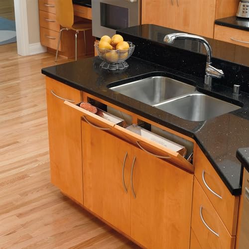 Image of Rev-A-Shelf 19 inch Tip Out Tray with Soft Close for Sink Base Cabinets, Storage Organizer for Kitchen, Laundry Room, or Vanity Cabinets, 6581-19SS-SC-1