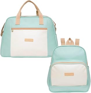 Combo com Bolsa Grande e Mochila Pirulitando Ternura Verde