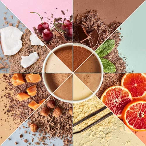 Image of Hotel Chocolat Hot Chocolate Mix - Variety Pack of Drinking Chocolate Recipes with Real Chocolate Flakes, 10 Servings, 10 Flavors, Gourmet Cocoa