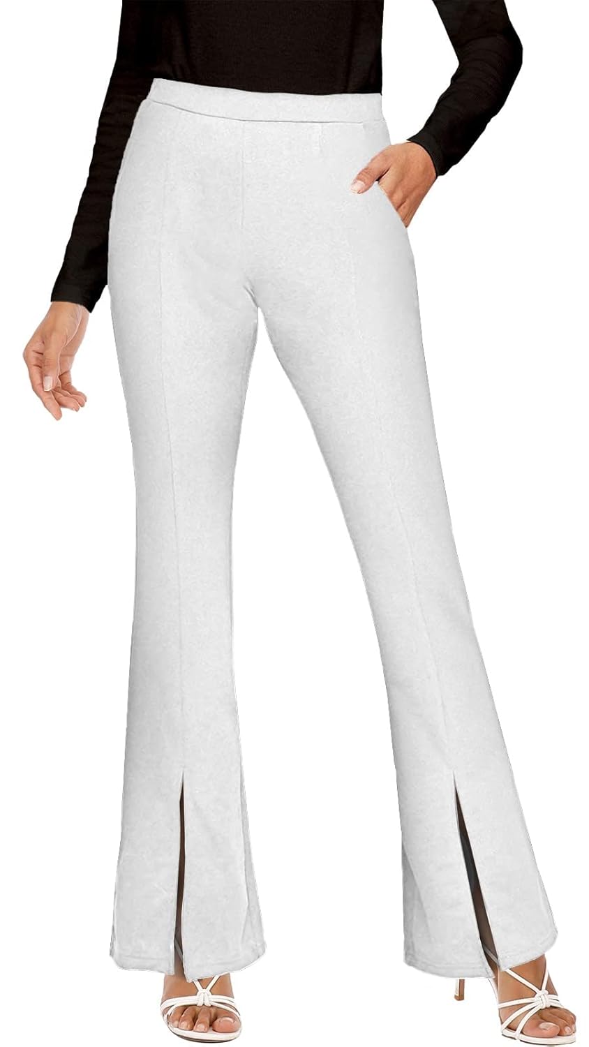 2022 Autumn Winter Womens Printed Flared Trousers Stretch Pants Womens High Stretch Cargo Trousers