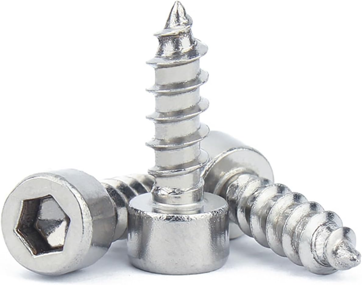 Long Socket Screws Long Socket Screws, 10/50pcs M3.5 M4 Length 8-45mm Hex Hexagon Socket Cap Head Self Tapping Screw Steel Screw(10mm)