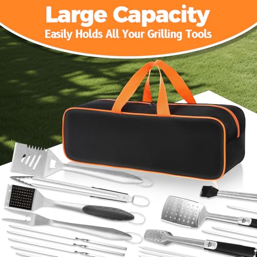 TWAKAP Grill Tool Storage Bag, 24" x 8" x 8" Large Capacity Grill Accessory Storage, 1680D Heavy-Duty Grill Utensil Storage, Accessories Storage Compatible with Blackstone (No Accessories) by TWAKAP - Used condition - Image 4