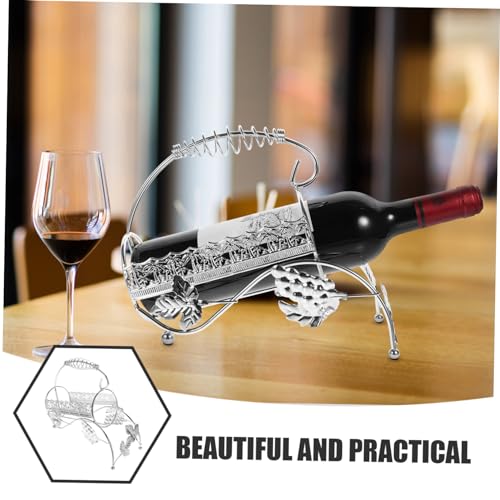 Soporte metálico para botellas de vino con diseño elegante miniatura 7