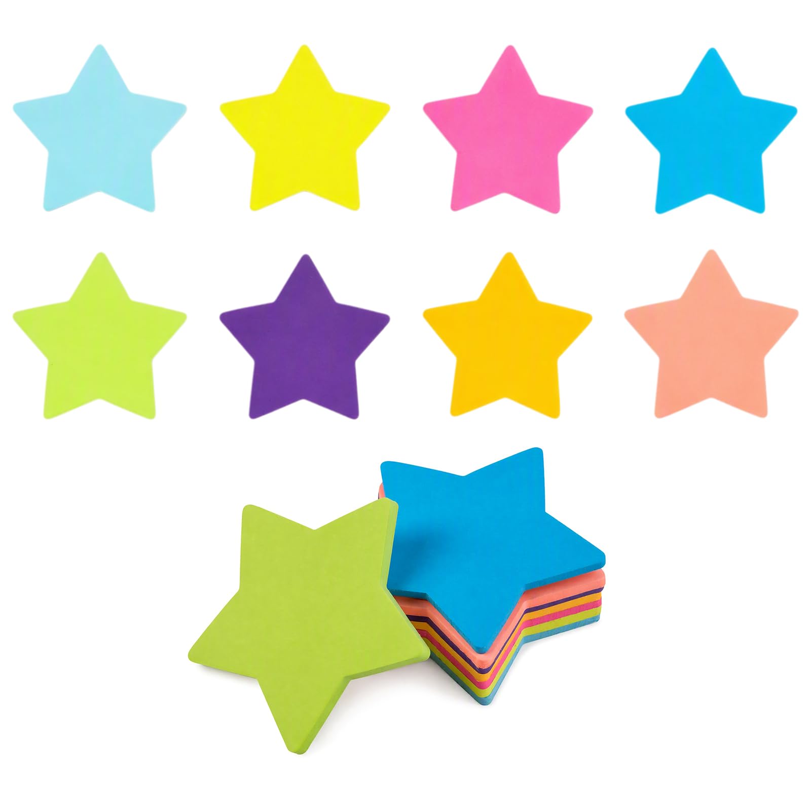 240 Sheets Star Sticky Notes, 8 Pads Cute Post It Notes Set