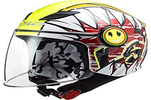 Ls2, Casco Kid Jet Moto Funny Crunch White Yellow, Ym Ls2, Casco Kid Jet Moto Funny Crunch White Yellow, Ym