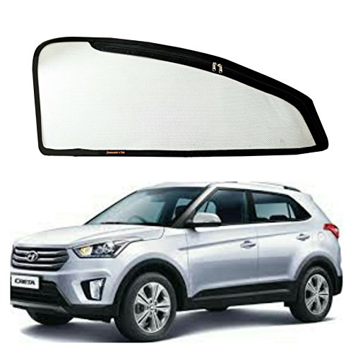 Commander Car Curtain Sun Shade with Zipper for Hyundai Creta (Set of 4, Black)