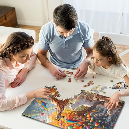 Juego de puzzle 1000 piezas adultos de bosque fantástico y animales cartón 52x38cm 6