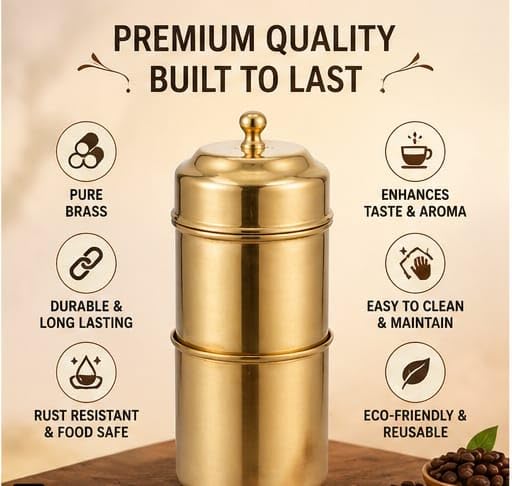 Image of Brass Filter Coffee Maker 160ml | South Indian Brewer