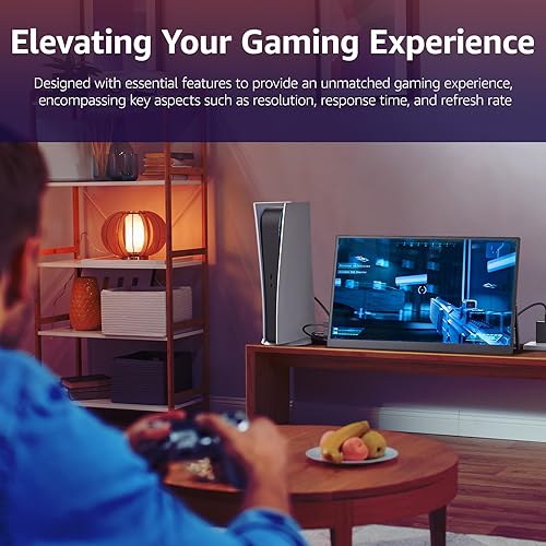 VisionOwl Large Portable Monitor-18.5 Inch Computer Gaming Display 100Hz 120% sRGB FHD 1080P USB-C HDMI IPS Screen for Laptop MacBook Surface PC PS4/PS5 Xbox with Kickstand VESA Mountable Speakers - Image 4