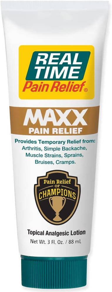 Image of Real Time Pain Relief MAXX Value Pack: 12oz MAXX Bottle, 3oz MAXX with Arnica & Menthol and 5 PR-26 Travel Packs for Soothing Discomfort in Hands, Feet, Back, Knees, Muscles & Joints