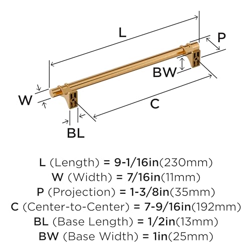 Image of Amerock Davenport 7-9 /16 inch (192mm) Center-to-Center Champagne Bronze Cabinet Pull, BP36618CZ