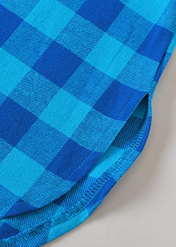 Latuza Women's Plaid Flannel Nightgown Warm Cotton Midi Nightgown4